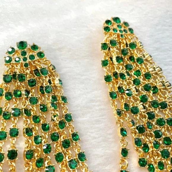 Oscar de la Renta Waterfall Crystal Earrings - Picture 4 of 5